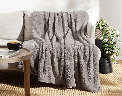 Poodle Faux Fur Throw