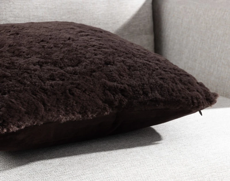 Poodle Faux Fur Square Cushion