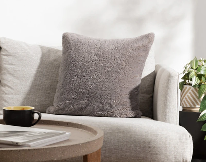 Poodle Faux Fur Square Cushion