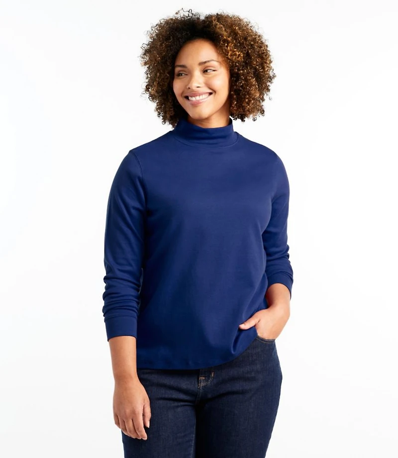 Women's L.L.Bean Interlock Mock-Turtleneck, Long-Sleeve