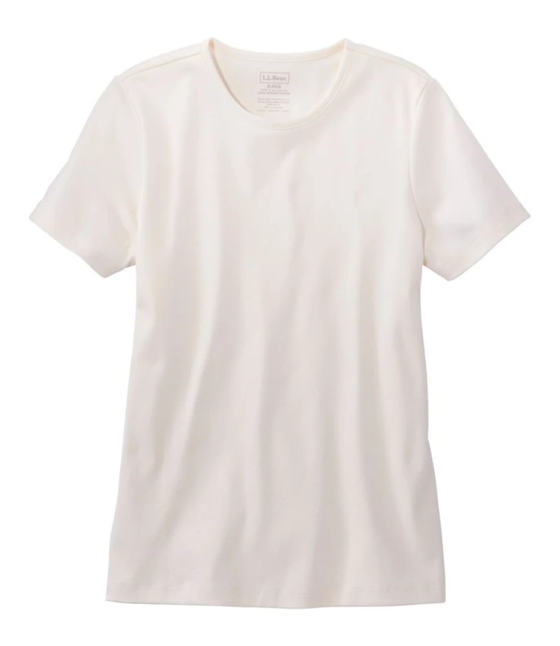 Women's Pima Cotton Tee, Short-Sleeve Crewneck
