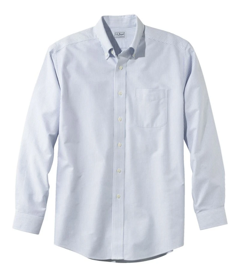 Men's Wrinkle-Free Classic Oxford Cloth Shirt, Traditional Fit University Stripe
