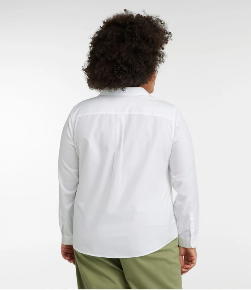 Women's Wrinkle-Free Pinpoint Oxford Shirt, Long-Sleeve Relaxed Fit