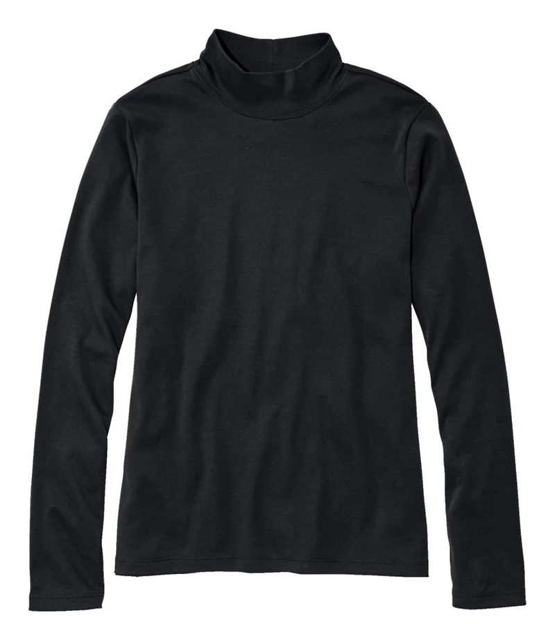 Women's Pima Cotton Tee, Long-Sleeve Mockneck