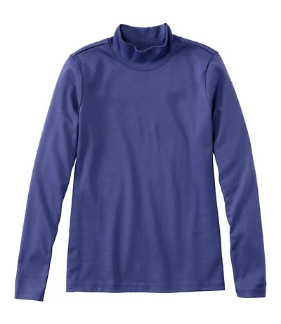 Women's Pima Cotton Tee, Long-Sleeve Mockneck