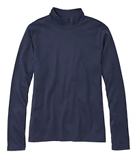 Women's Pima Cotton Tee, Long-Sleeve Mockneck