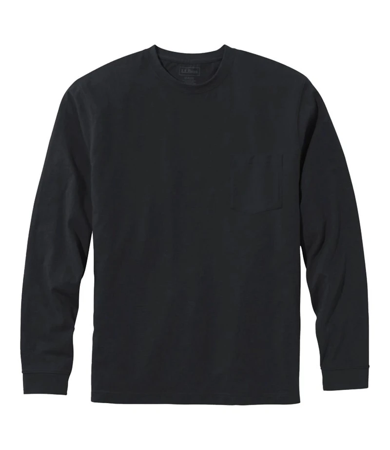 Men's Carefree Unshrinkable Tee with Pocket, Traditional Fit, Long-Sleeve