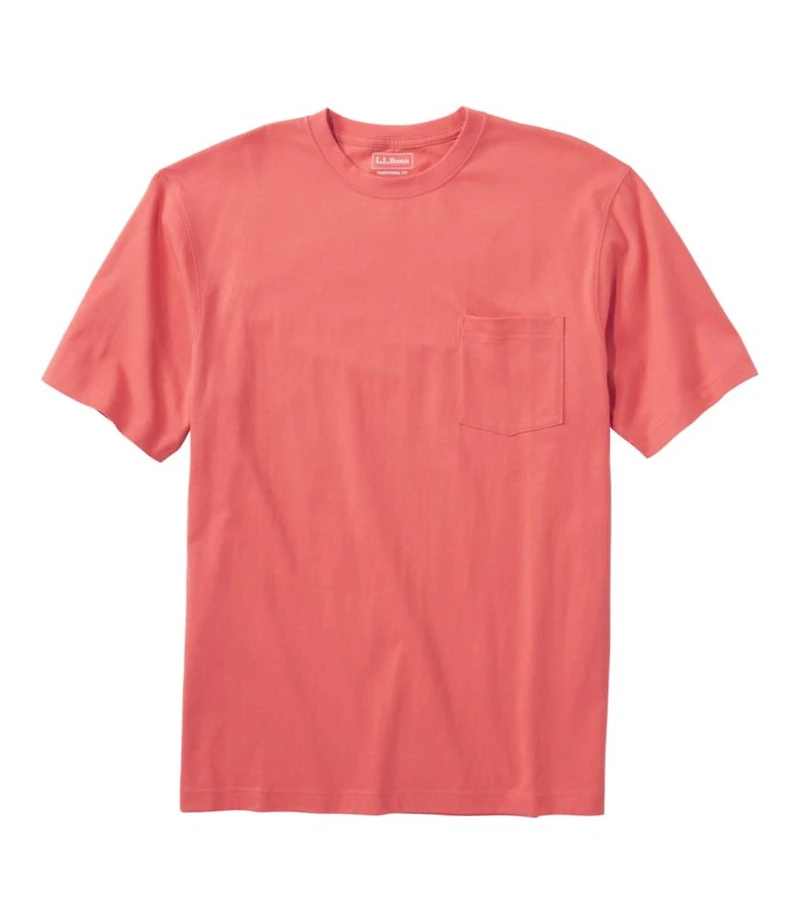 Men's Carefree Unshrinkable Tee with Pocket, Traditional Fit