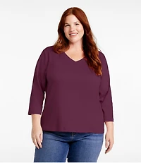 Women's L.L.Bean V-Neck, Three-Quarter-Sleeve