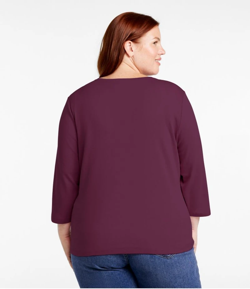 Women's L.L.Bean V-Neck, Three-Quarter-Sleeve