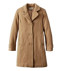 Women's Classic Lambswool Polo Coat, Three-Quarter Length