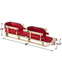 Kids' Pull Sled and Cushion Set, Tandem