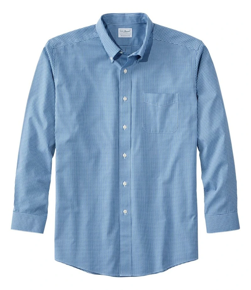 Men's Wrinkle-Free Pinpoint Oxford Cloth Shirt, Traditional Fit Tattersall