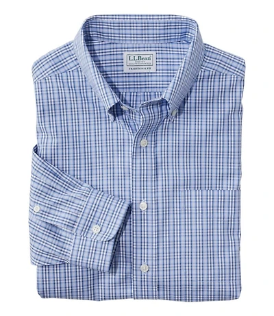 Men's Wrinkle-Free Pinpoint Oxford Cloth Shirt, Traditional Fit Tattersall