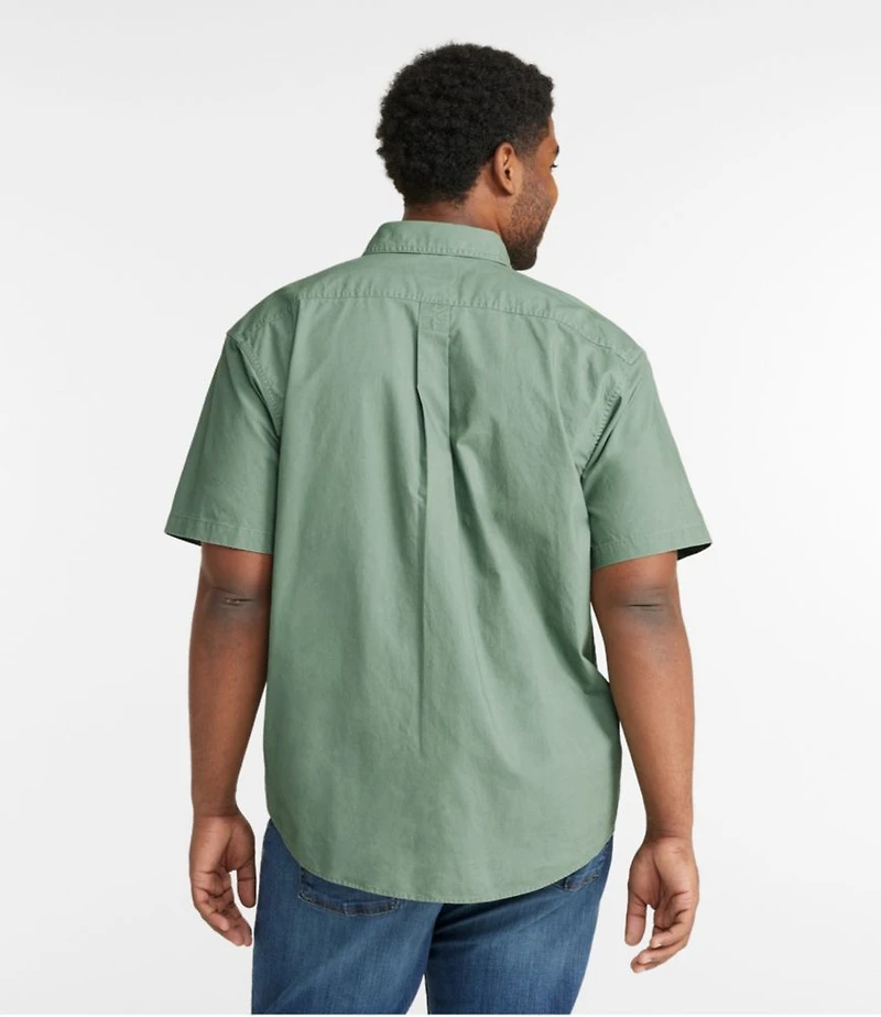Men's Sunwashed Canvas Shirt, Traditional Fit Short-Sleeve