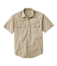 Men's Sunwashed Canvas Shirt, Traditional Fit Short-Sleeve