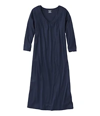 Women's Supima Cotton Nightgown, V-Neck Three-Quarter-Sleeve