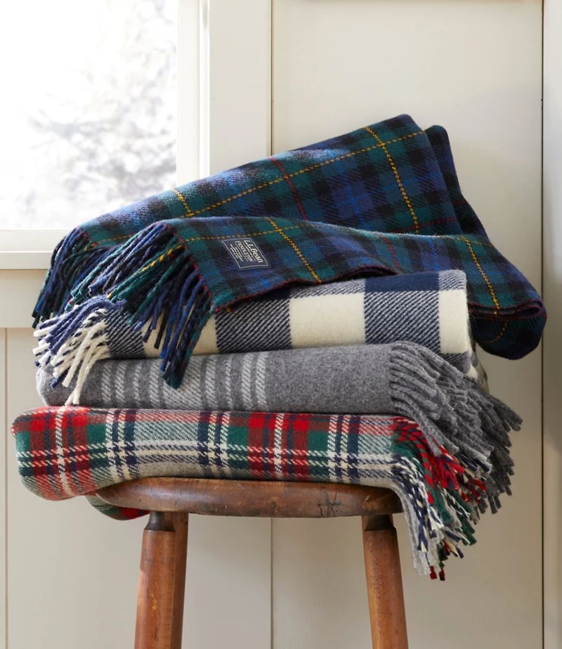 Washable Wool Throw, Striped