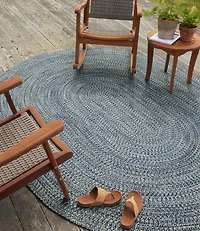 All-Weather Braided Rug, Concentric Pattern Oval
