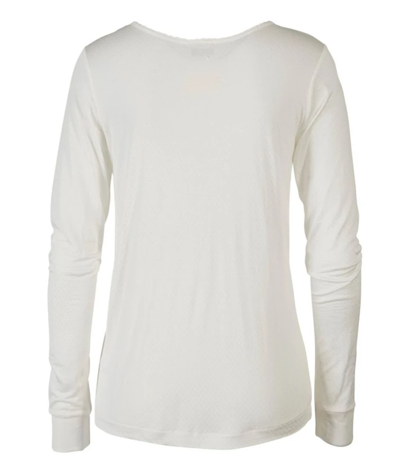 Women's Silk Pointelle, Long-Sleeve Scoopneck