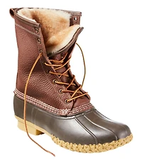 Men's Bean Boots, 10" Shearling-Lined Tumbled Leather
