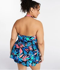 Women's Shaping Swimwear, Clasp Halter Dress Print