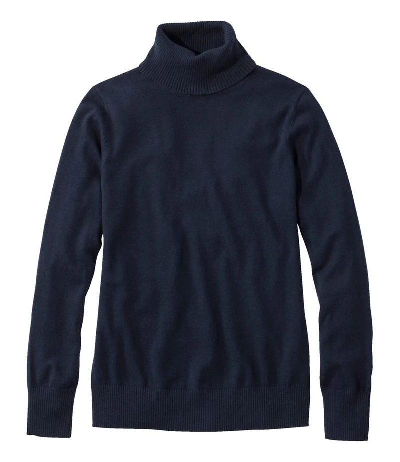 Women's Cotton/Cashmere Sweater, Turtleneck