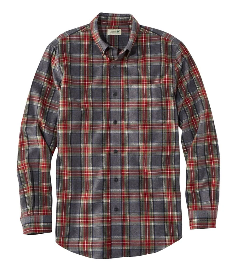 Men's Scotch Plaid Flannel Shirt, Slightly Fitted