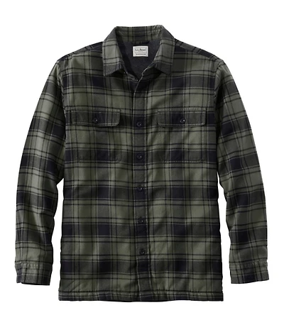 Men's Fleece-Lined Flannel Shirt, Traditional Fit