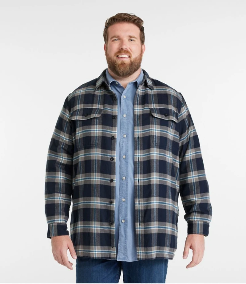 Men's Fleece-Lined Flannel Shirt, Traditional Fit