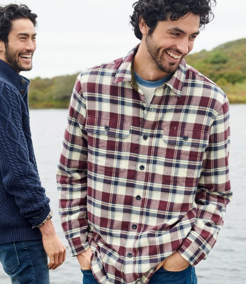 Men's Fleece-Lined Flannel Shirt, Traditional Fit