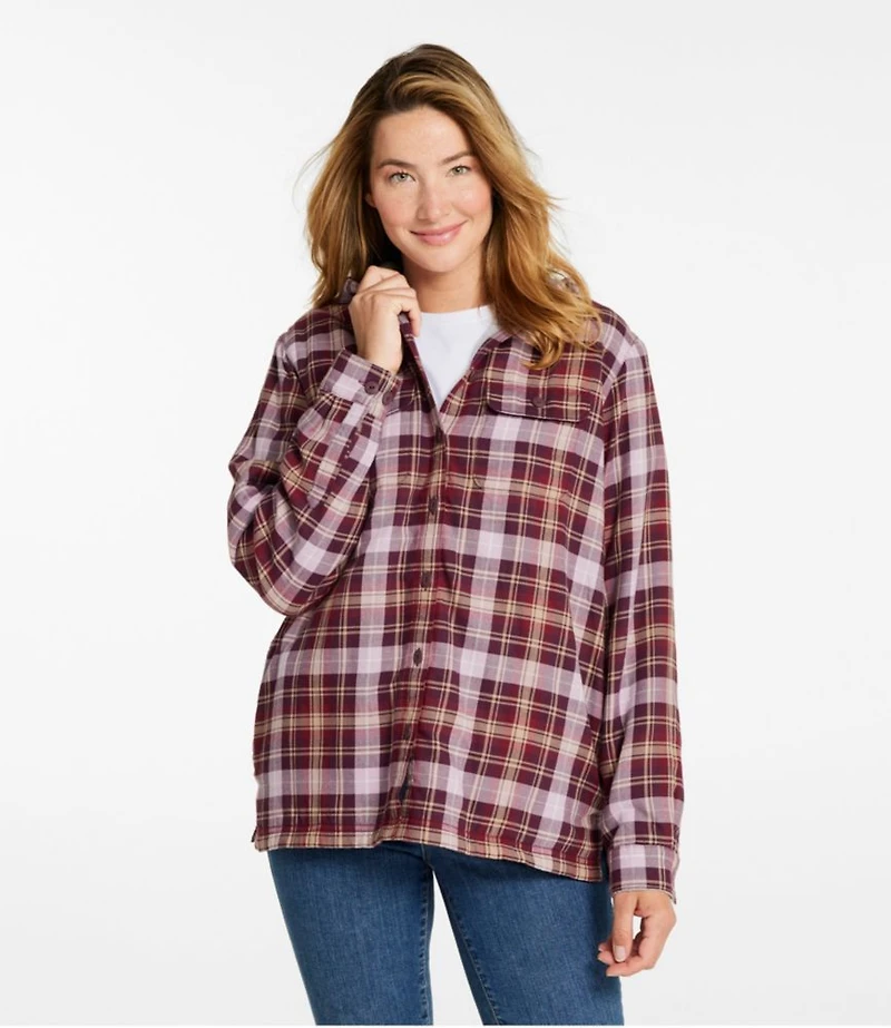 Women's Fleece-Lined Flannel Hoodie, Plaid