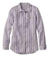 Women's Premium Washable Linen Shirt, Tunic Stripe