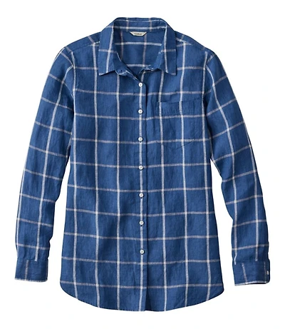 Women's Premium Washable Linen Shirt, Tunic Stripe