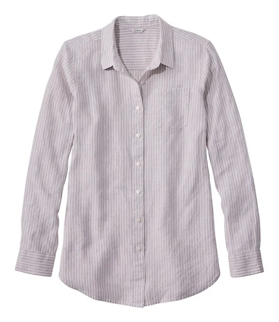 Women's Premium Washable Linen Shirt, Tunic Stripe