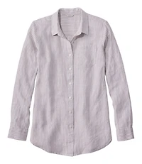 Women's Premium Washable Linen Shirt, Tunic Stripe