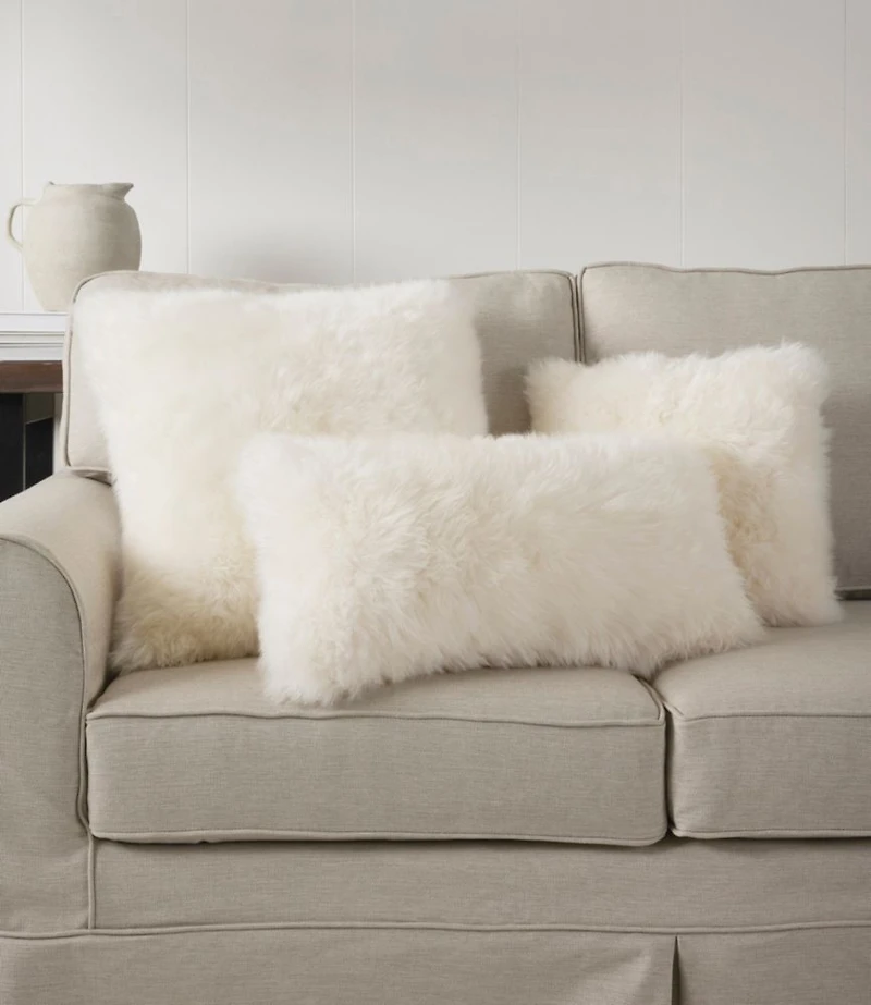 Sheepskin Throw Pillow, 14" x