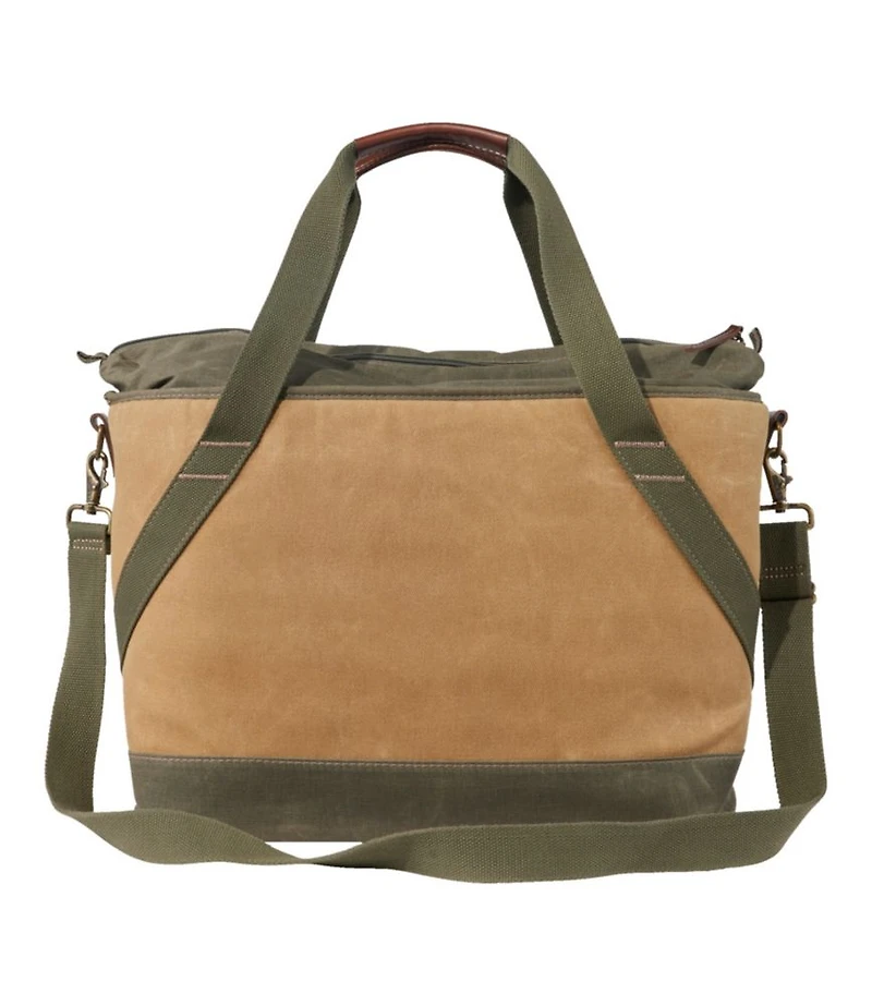 Insulated Waxed-Canvas Tote, Large