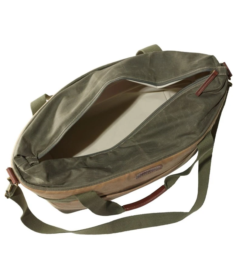 Insulated Waxed-Canvas Tote, Large
