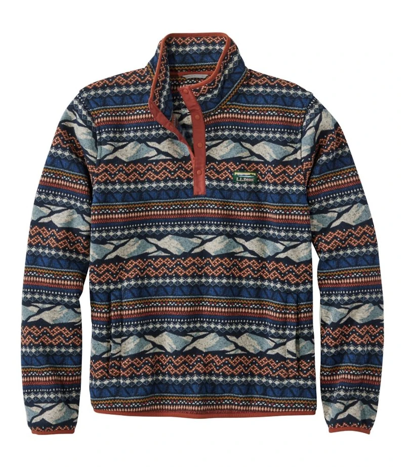 Men's L.L.Bean Sweater Fleece Pullover, Print