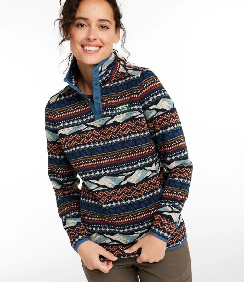 Women's L.L.Bean Sweater Fleece Pullover, Print