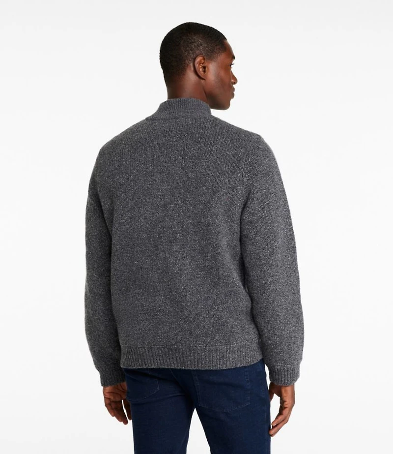 Men's L.L.Bean Classic Ragg Wool Sweater, Full-Zip Flannel-Lined