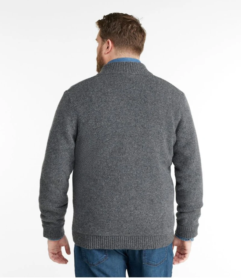 Men's L.L.Bean Classic Ragg Wool Sweater, Full-Zip Flannel-Lined