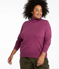 Women's Cotton/Cashmere Sweater, Turtleneck