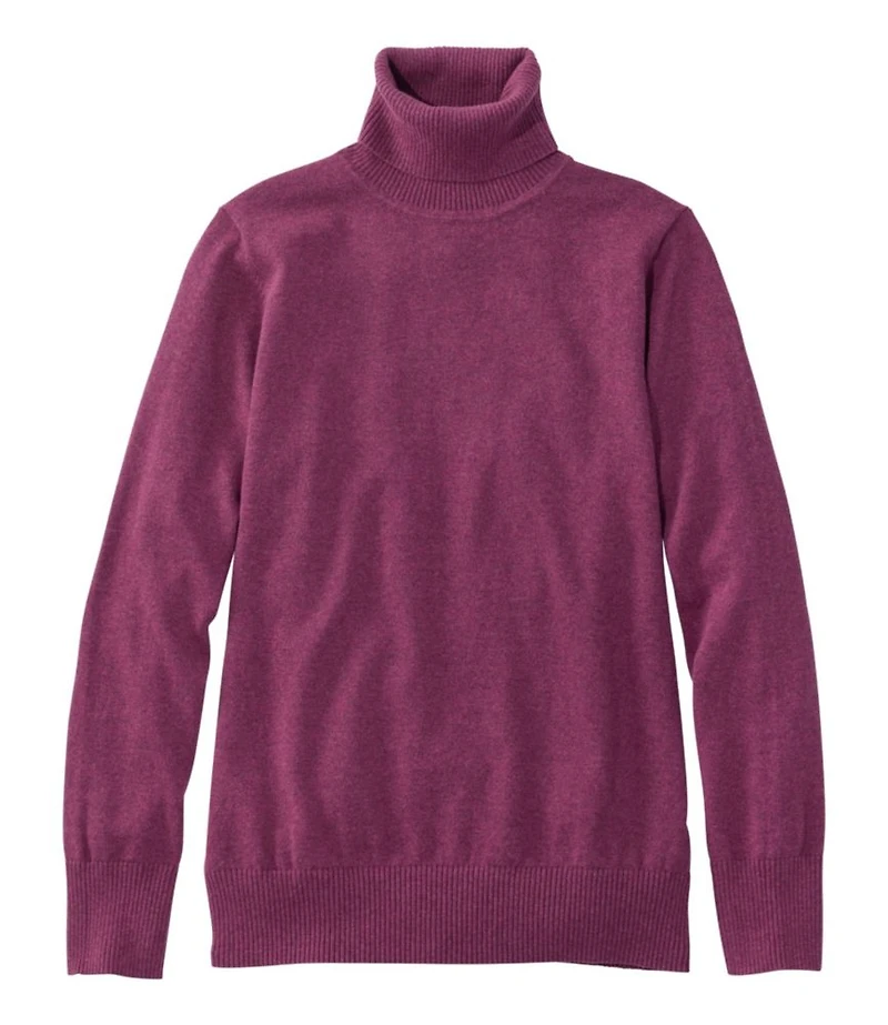 Women's Cotton/Cashmere Sweater, Turtleneck