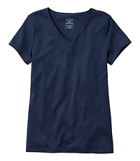 Women's Pima Cotton Shaped V-Neck, Short-Sleeve