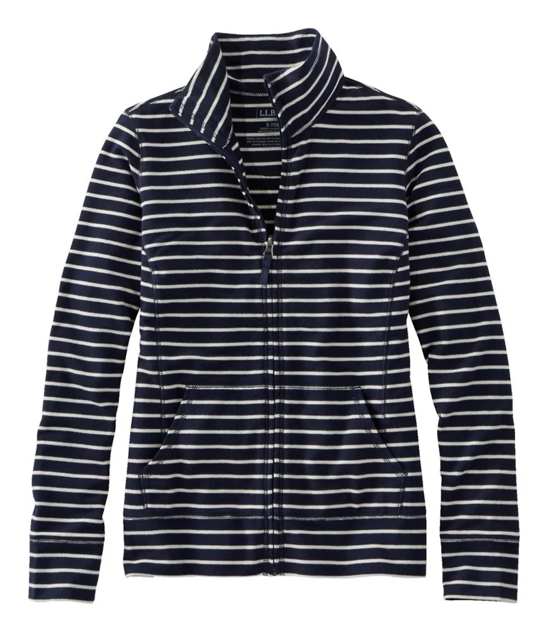Women's Ultrasoft Sweats, Full-Zip Mock-Neck Jacket Stripe