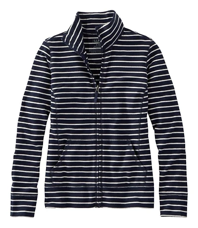 Women's Ultrasoft Sweats, Full-Zip Mock-Neck Jacket Stripe