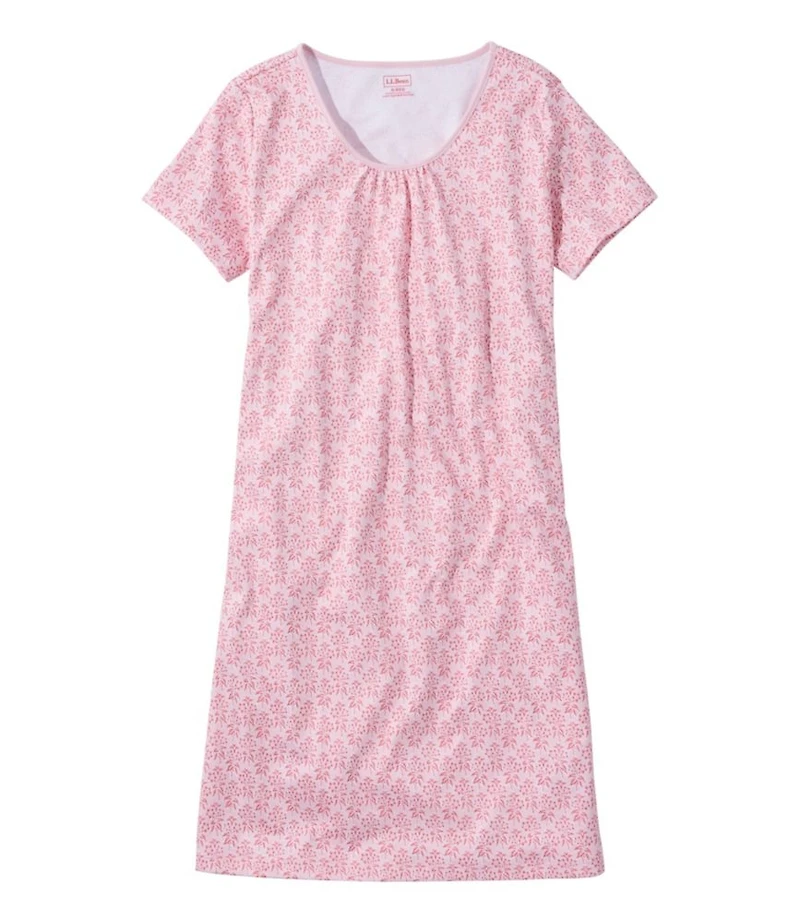 Women's Supima® Nightgown, Short-Sleeve Floral