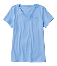 Women's Pima Cotton Shaped V-Neck, Short-Sleeve
